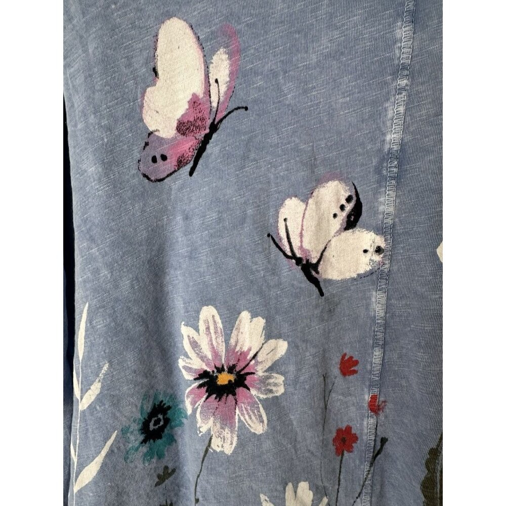 Jess & Jane Women's Size Large Layered Lightweight Floral Pocket Cotton Tunic - Picture 5 of 6